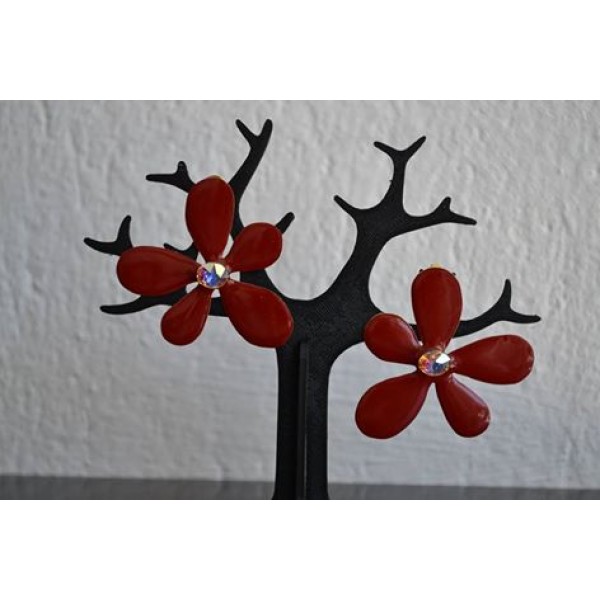 Σκουλαρίκια μαργαρίτες κόκκινες