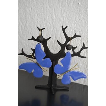 Σκουλαρίκια πεταλούδες σε μπλε χρώμα