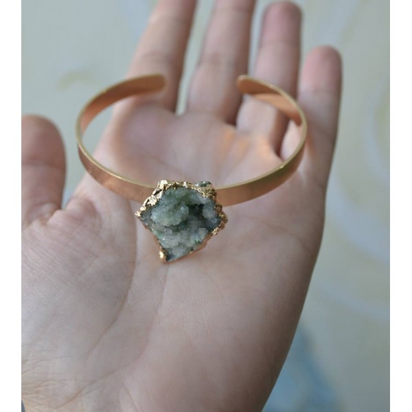 Βραχιόλι χειροπέδα αχάτης πράσινος